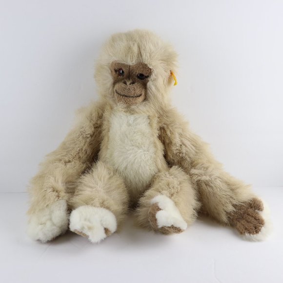 Steiff Knopf Im Ohr Vintage Cream RARE Barbary Macaque Monkey Ape Germany Plush